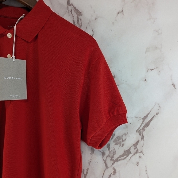 Everlane Shirt Women Small Red Oversized Polo Short Sleeve Organic Cotto… - Picture 11 of 12